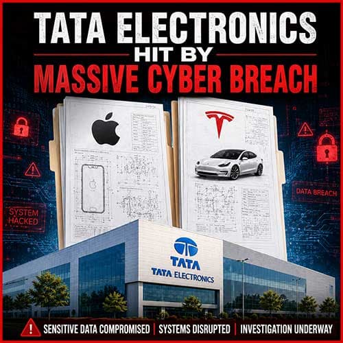 Tata Electronics hit by massive cyber breach, exposes Apple and Tesla secrets