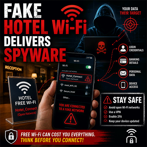 Fake Hotel Wi-Fi Delivers Spywarec