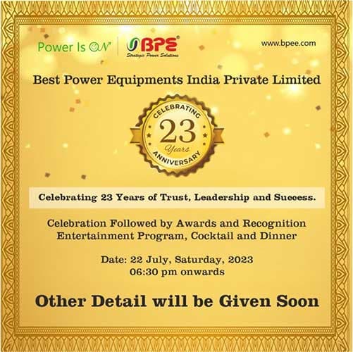 Best Power Equipments celebrates its 23rd Anniversary