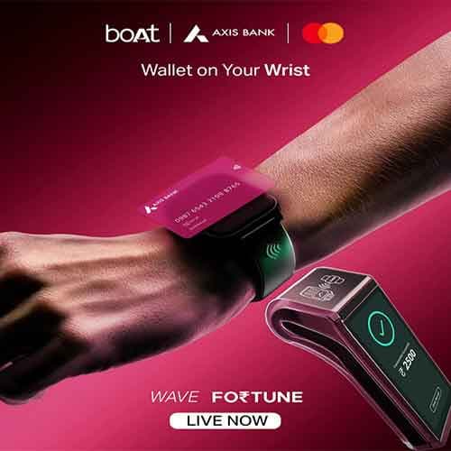 boAt launches Wave Fortune smartwatch with NFC tap & pay, fitness rewards, and Axis Bank partnership