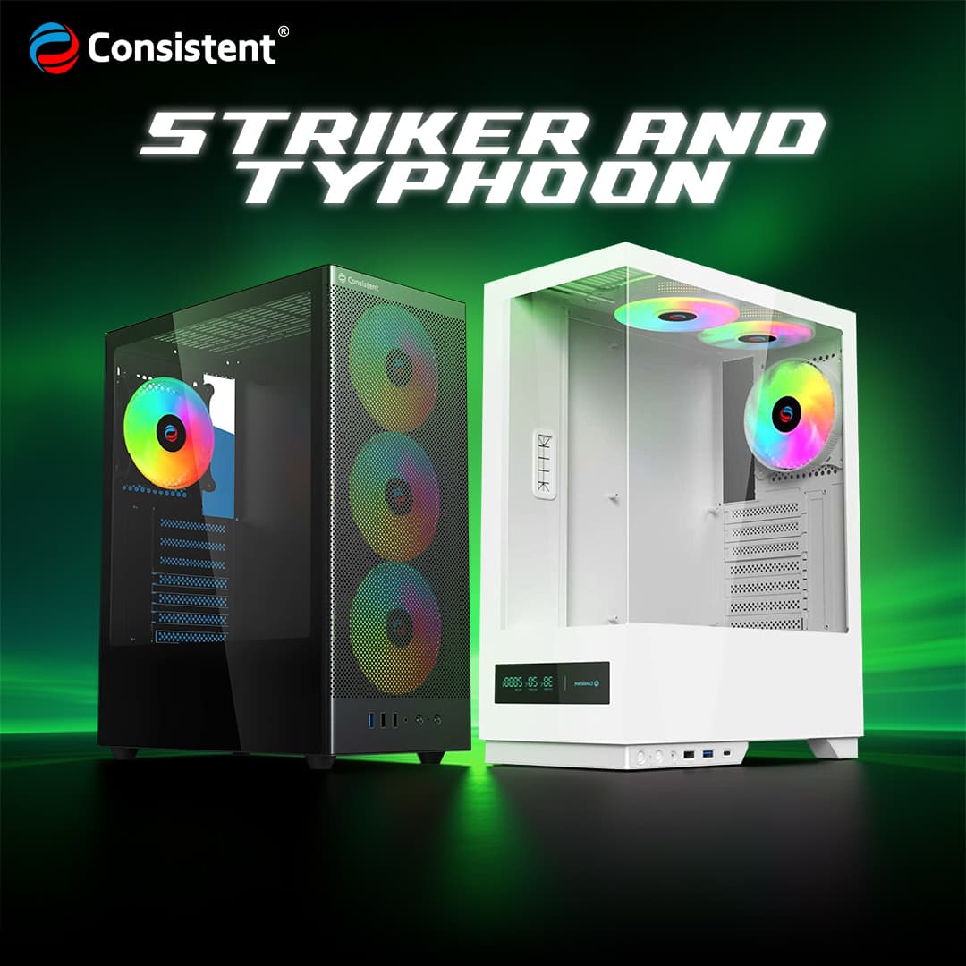 Consistent unveils ‘Striker’ and ‘Typhoon’ gaming cabinets with advanced cable management
