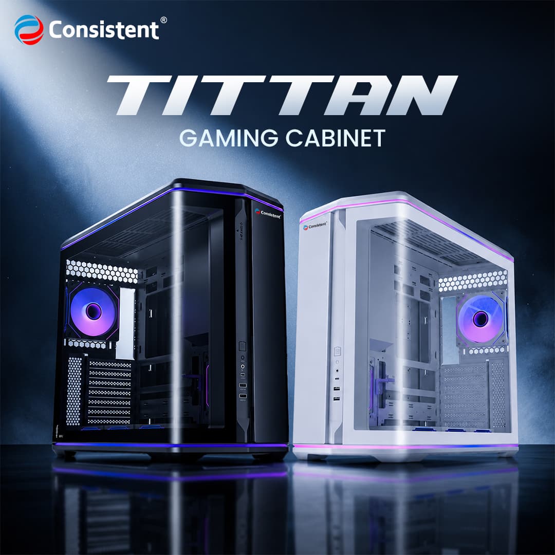 Consistent Infosystems launches TITTAN Black & White Gaming Cabinet with USB Type-C and support for up to 8 cooling fans