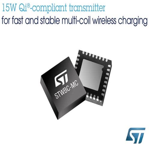 STMicroelectronics unveils STWBC-MC – a wireless battery-charger transmitter